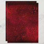 レッドフローラパターン(の模様が)あるスクラップブック紙 (正面/裏面)