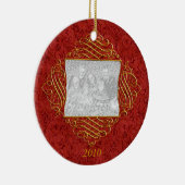 レッドフローラファミリーフォトオーナメント セラミックオーナメント (右)