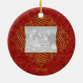 レッドフローラファミリーフォトオーナメント セラミックオーナメント (裏面)