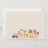 レッドフローラファームアニマルズファースト誕生日招待状 招待状 (裏面)