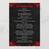 レッドフローラブラックシャルボードゴシック結婚式 プログラム (裏面)