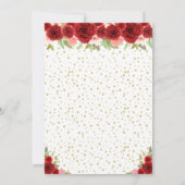 レッドフローラブルネットヘアプリンセスバースデーパーティー 招待状 (裏面)