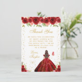 レッドフローラブルネットヘアプリンセスSweet sixteen サンキューカード (スタンド正面)
