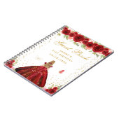 レッドフローラブロンデヘアプリンセスゲストブック ノートブック (左側)