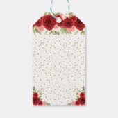 レッドフローラブロンドヘアガールハッピーバースデー ギフトタグ (裏面)