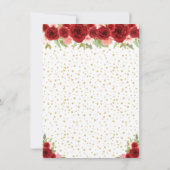 レッドフローラブロンドヘアプリンセス誕生日パーティー サンキューカード (裏面)