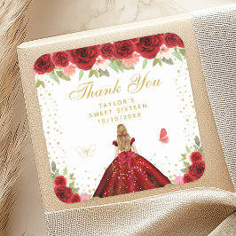 レッドフローラブロンドヘアプリンセスSweet sixteen スクエアシール