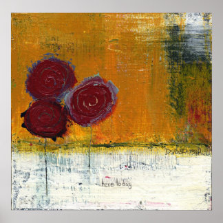 レッドフローラブーケアートプリントバイダンロバートソン ポスター
