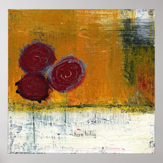 レッドフローラブーケアートプリントバイダンロバートソン ポスター (正面)