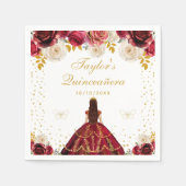 レッドフローラプリンセスキンセアニラ スタンダードカクテルナプキン (正面)