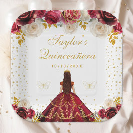 レッドフローラプリンセスキンセアニラ ペーパープレート