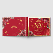 レッドフローラプリンセスドレスキンセアニラクインズ金ゴールド ゲストブック (全面)