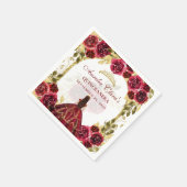 レッドフローラプリンセス金ゴールドアーチキンセアニェラ スタンダードカクテルナプキン (角)