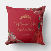 レッドフローラプリンセス金ゴールドキンセアニラキープサケ クッション (正面)