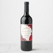 レッドフローラプリンセス金ゴールドキンセアニラ誕生日 ワインラベル (正面)