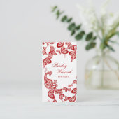 レッドフローラペイズリーピーコックシスタイリッシュックエレガントチック 名刺 (スタンド正面)