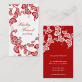 レッドフローラペイズリーピーコックシスタイリッシュックエレガントチック 名刺 (正面/裏面)