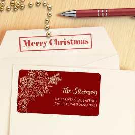 レッドフローラホリデイ差出人住所ラベル ラベル