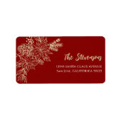 レッドフローラホリデイ差出人住所ラベル ラベル (正面)