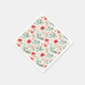 レッドフローラホリデーナプキン スタンダードカクテルナプキン (角)