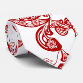 レッドフローラボホピーコックイースタンエレガントシック・アジア ネクタイ (ロール)
