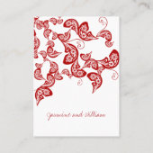 レッドフローラボホピーコックイースタンシックアジア結婚ズ プレイスカード (裏面)