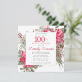 レッドフローラポインセチア100thバースデーパーティースクエア 招待状 (スタンド正面)