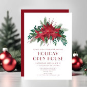 レッドフローラポインセティアクリスマスオープンハウスパーティー 招待状