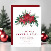 レッドフローラポインセティアクリスマスカクテルパーティー 招待状