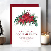 レッドフローラポインセティアクリスマスカクテルパーティー 招待状