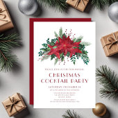 レッドフローラポインセティアクリスマスカクテルパーティー 招待状