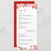 レッドフローラポルトガルセラミックス | 結婚s メニュー (正面/裏面)