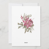 レッドフローラモダンボタニカルベリーメリークリスマス シーズンカード (裏面)