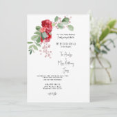 レッドフローラユーカリプトゥスブライド結婚パーズ 招待状 (スタンド正面)