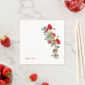 レッドフローラユーカリ結婚プトゥス スタンダードカクテルナプキン (インサイチュ)