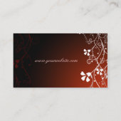 レッドフローラリホワイトフローラレッドビジネスカード 名刺 (裏面)