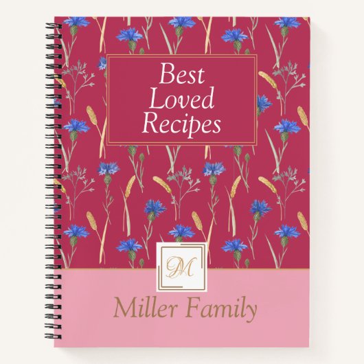 レッドフローラワイルドフラワーモンゴラムレシピ ノートブック (正面)