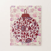 レッドフローラヴィンテージスタイルクリスマスパズル ジグソーパズル (縦)