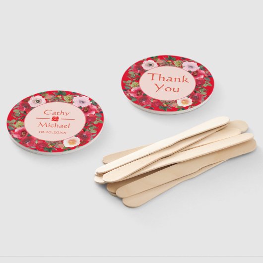 レッドフローラ中国の感謝してい結婚君 ハンドファン (組立なし)