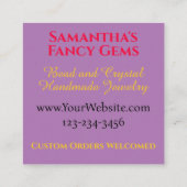 レッドフローラ中小規模企業向け手作りアートベンダー スクエア名刺 (裏面)