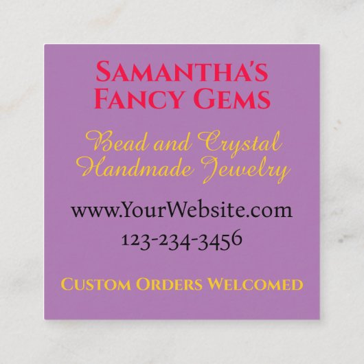 レッドフローラ中小規模企業向け手作りアートベンダー スクエア名刺 (裏面)