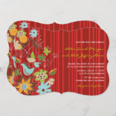 レッドフローラ庭園の結婚式招待状&披露宴カード 招待状 (正面/裏面)