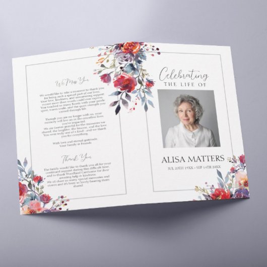 レッドフローラ祝葬儀プログラム チラシ