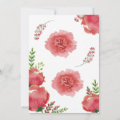 レッドフローラ素朴ホワエレガントイト結婚式招待状 招待状 (裏面)