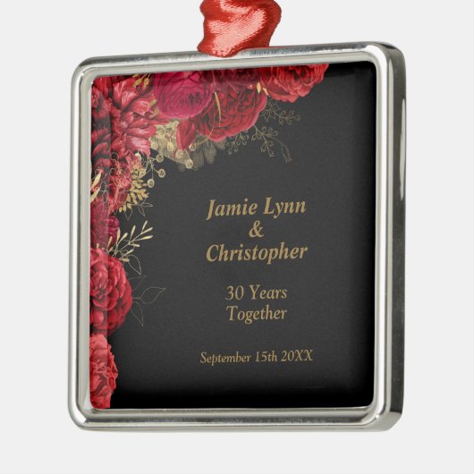 レッドフローラ結婚ズ記念メタルオーナメント メタルオーナメント (左)