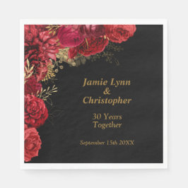 レッドフローラ結婚ズ・アニバーサリー・ナプキンス スタンダードランチョンナプキン