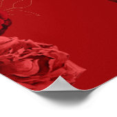 レッドフローラ結婚記念日ポスター ポスター (角)