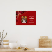 レッドフローラ結婚記念日ポスター ポスター (キッチン)