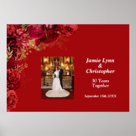 レッドフローラ結婚記念日ポスター ポスター
