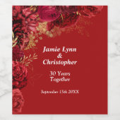 レッドフローラ結婚記念日ワインラベル ワインラベル (シングルラベル)